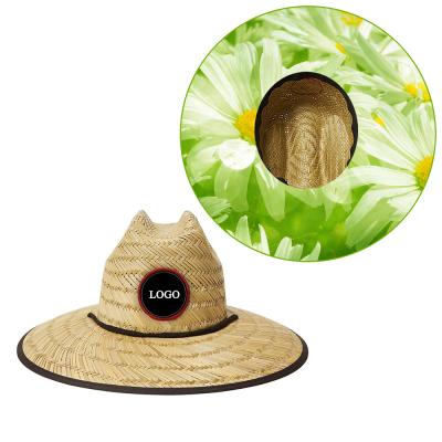 China OEM&ODM Wholesale Breathable Straw Sun Hat Lifeguard For Girls Embroidery Beach Sun Hats Blocking Hat Cowboy for sale