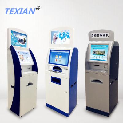 China Indoor Multifunction 22 Inch Touch Screen Self Service Terminal Ticket Vending Kiosk Collection Printing All In One Machine for sale