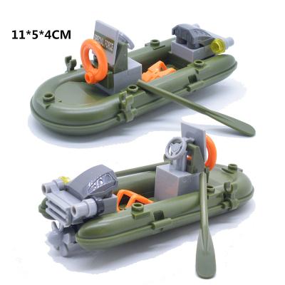 China Hot Accessories Army Soldiers Commando Navy Blow Boat DIY Brick Amazon Rubber Building Blocks Military Brick Sets Kid Toys for sale