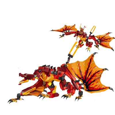 China The Flame Dragons Fightar Titan Fly Building Brick OPP Packing Fire Attack Building Block Sets Bricks Kid Classic Model Kit for sale