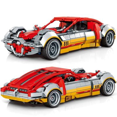 China DIY Building Brick Pull Back Lake Lady Speed ​​Champion Supercar Sword Race Car Sports Building Blocks Bricks Sets Model Kids for sale