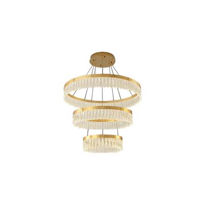 China Nordic Modern Luxury Round Chandelier Modern Hotel Living Room Decorative Glass Crystal Pendant Light k9 Chandeliers for sale