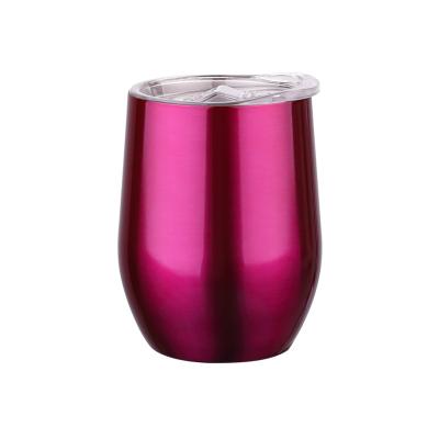 China 12oz Stainless Steel Vacuum Spray Paint Heat Insulation Cup Wine Glass Gift Set Viable Insulated Tumbler Glass for sale