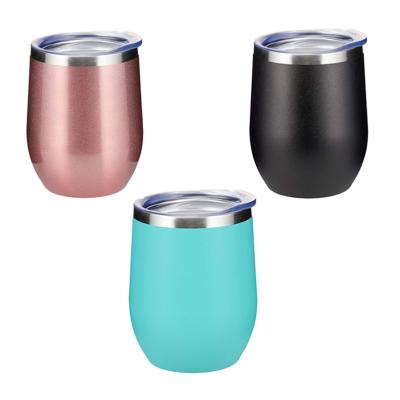 China Wholesale Viable Stainless Steel Egg Shaped Coffee Mug 12oz Travel Mug Color Glass With Lid Double Wall Wine Glass for sale