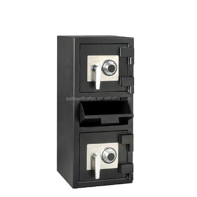 China Safewell Steel Fireproof Mechanical Bank Hotel Deposit Lock Metal Safe Box for sale