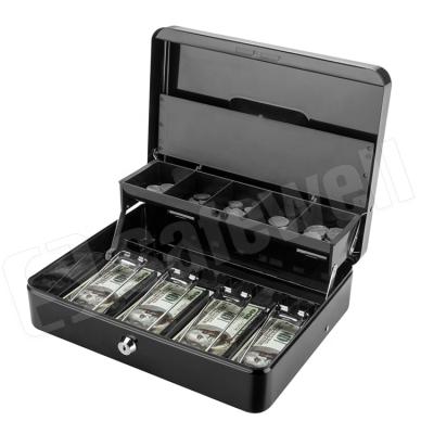 China Money Box Safewell CB0201K Money Tray Large Money Box With Locking Key Metal Piggy Bank for sale