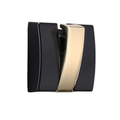 China Viable Made in China Top Quality Aluminum Square Modern Black Gold Metal Wall Hook for sale