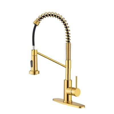 China Other Gold Factory Wholesale Pull Out Kitchen Sink Faucet, Spring Kitchen Faucet for sale