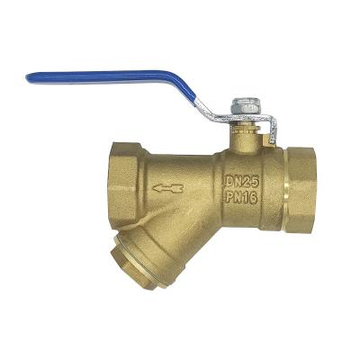 China Factory Supply Hot Price Dn50 General Valve Gold Filter Brass Ball Valve For Water Gas Use for sale