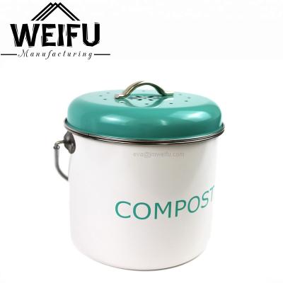 China Sustainable High Quality Kitchen Metal Compost Bin With Filter for sale