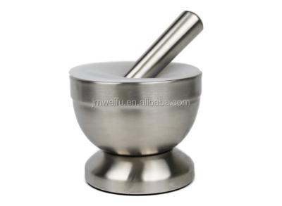 China Sustainable Kitchenware Stainless Steel Mortar And Pestles With Lid for sale