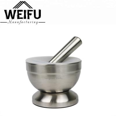 China Amazon Viable Hot Sale Brushed Stainless Steel Mortar and Pestle/Spice Grinder/Molcajete for sale