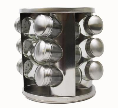 China Rotating Stainless Steel Spice Rack Set for sale