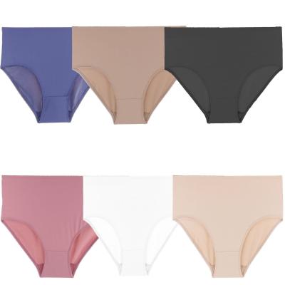 China Hotsale XL-6XL Antibacterial High Waist Briefs Solid Color Large Ladies Fat Ladies Underwear Breathable Plus Size Women's Panties for sale