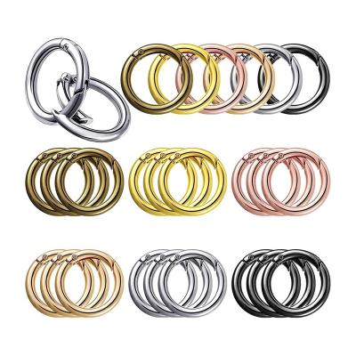 China Bag Handbag Purse DIY Accessories Alloy Trigger Round Snap Hook Clip Spring Key Chains Buckle Spring O-Rings for Keychains Bag Purse for sale