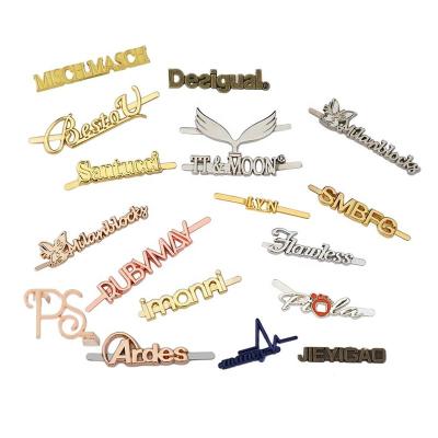 China Custom Hardware Purse Bag Purse Bag Nameplate Nickel Free Plated Metal Logo Brand Custom Letters Metal Logo Labels for Bags and Apparel for sale