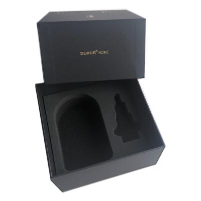 China paper & High Quality Cardboard Matte Black Wine Gift Box Champagne Packaging Box for sale