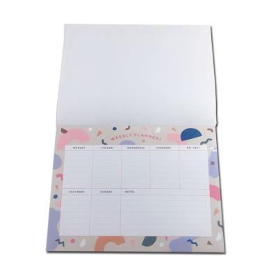 China Custom Printing Beautiful 52 Loose Leaf Fridge Magnetic Weekly Planner for sale