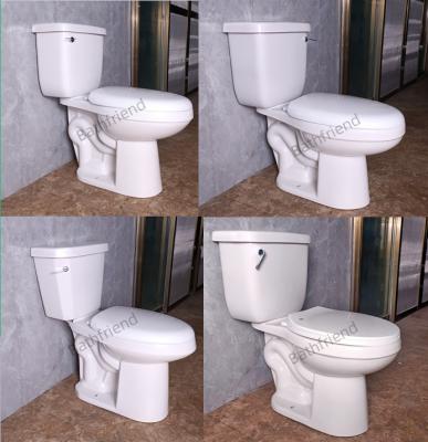 China Dual-Flush South America low price cheap side hand flush siphonic two piece toilet for sale