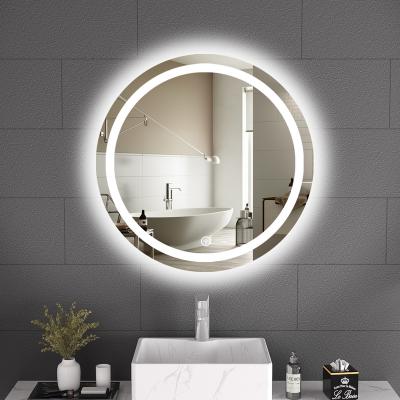 China Illuminated Factory wholesale furniture bedroom round shape wall makeup mirror with light bathroom vanity led smart mirror for sale