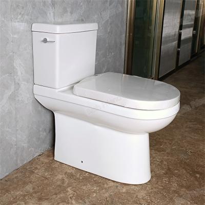 China Dual-Flush Chaozhou factory wholesale cheap price project two piece toilet set Strap 300mm ceramic siphonic two piece toilet for bathroom for sale