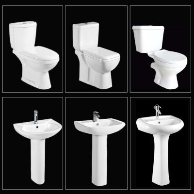 China Dual-Flush Sudan washdown P trap toilet two piece toilet sanitary ware wholesaler twyford toilet basin set for sale