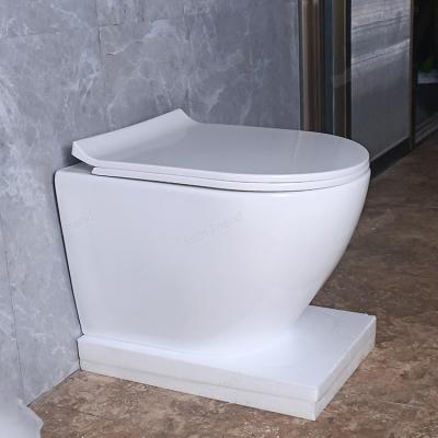 China Concealed Tank Indian style wc toilet rimless p trap tankless western size wc toilets wall hung toilet rimless for sale