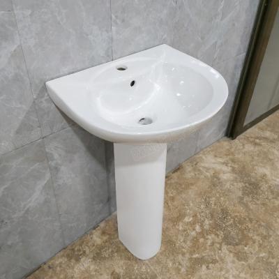 China Traditional modern bathroom sink with stand wholesale cheap sanitary ware suite wc ceramic pedestal basin for sale