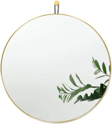 China 20 Inch Traditional Round Metal Circle Gold Circular Wall Mirror Frames Decorative Wall Mounted Hanging Mirror For Bathroom for sale