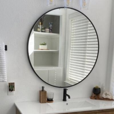 China Dia.800mm Wall Hanging Round Shape Traditional Stainless Steel Framed Modern Mirror for sale