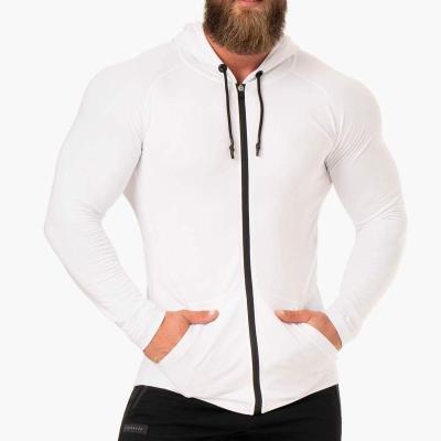 China Custom Logo And Colors Fit Long Sleeve Breathable Slim Zipper Full Sleeve Gym Wear Jacket Custom Hoodie For Men for sale