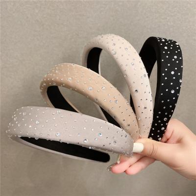 China Decorate New Fashion Luxury Women Bling Rhinestone Padded Sponge Hair Hoop Headband for sale