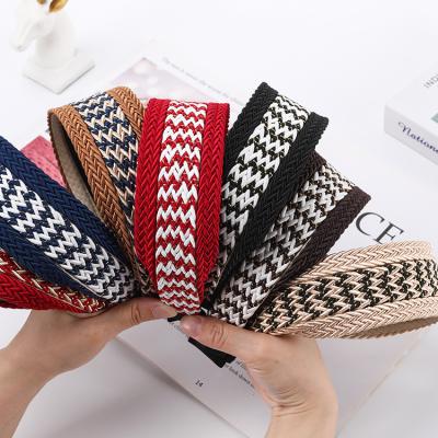 China Head Decration Custom Accessories Cheap Colorful Headband Women Fashion Braided Hair Band Headband for sale