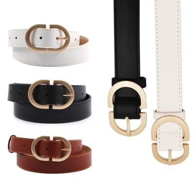 China Wholesale Metal Buckle Adult Waist Fashion PU Leather Women Belt For Jeans for sale