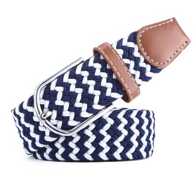 China Fashion Custom Made Adult Casual Woven Braided Braided Stretch Fabric Webbing Elastic Belt For Men for sale