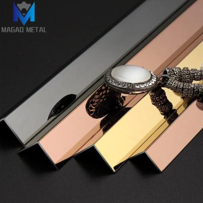 China Modern Ceramic Tile Corner Trims Curved Strip Corner Protector Metal Edge Trim Line For Furniture Cabinet Decorative for sale