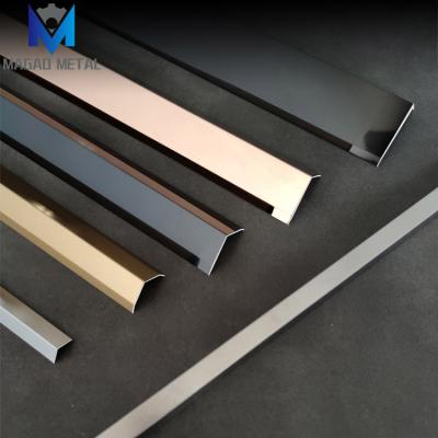 China Modern Decorative Metal Stair Step Floor Edge Trim 8K Mirror Stainless Steel Tile Strips for sale