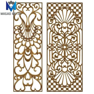 China Durable Decorative Metal Stainless Steel Panel Room Dividers For Hotel Decorative Interior Exterior Partition for sale