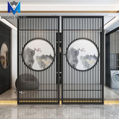 China Durable Metal Hall Large Round Cavity Stainless Steel Screen Partition Floor Ballroom Room Divider for sale