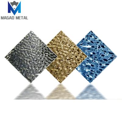 China Hotel Gold Mirror Stainless Steel Plate Sheet For Wall And Ceiling Decoration Metal Water Ripple Sheet for sale