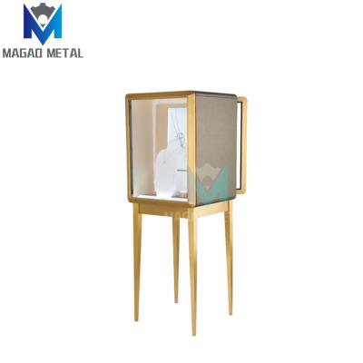 China High End Customized Design Jewelry Shop Furniture Led Light Jewelry Display Showcase With 4 Stainless Steel Legs for sale