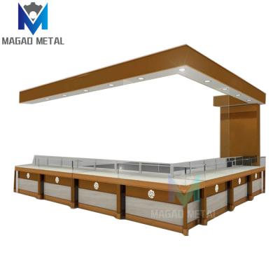 China Custom Design Shopping Mall Custom Store Jewelry Kiosk Showcase Silver Design for sale