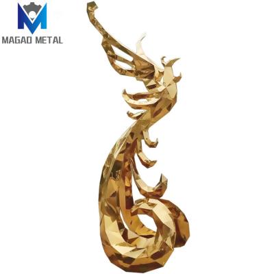 China Europe Large Stainless Steel Mirror Ornaments Art Simulation Cartoon Animal Garden Landscape Lawn Metal Sculpture for sale