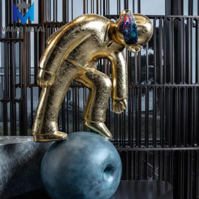 China Europe Astronaut Human Sculpture Stainless Steel Indoor Art Decorative Ornaments for sale