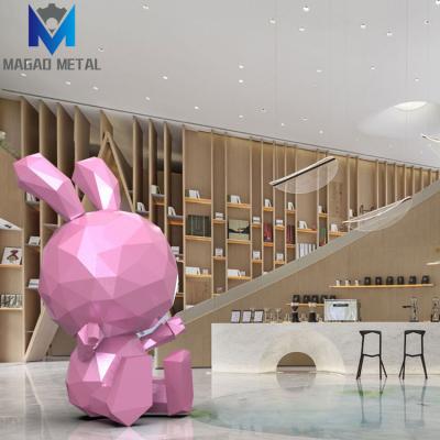 China Europe Large Rabbit Sculptures Custom Stainless Steel Anime Geometric Large for sale