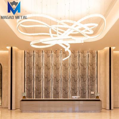 China Durable Decorative Metal Panel Screen Hotel Lobby Black Interior Room Dividers Custom Made Partitions for sale