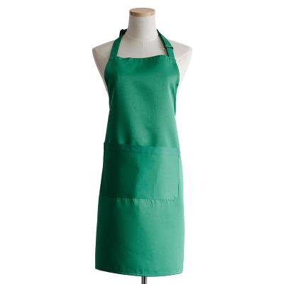 China Wholesale promotion fashion colorful polyester reusable cooking kitchen apron with front pocket made in china for sale