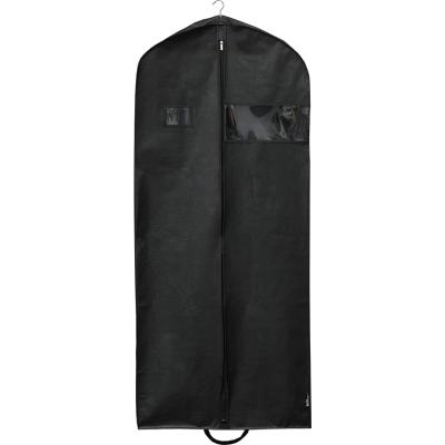 China Transparent Custom Non-woven Clear PVC Printing Window Men's Foldable Garment Bag With Strap Handles For Traveling for sale