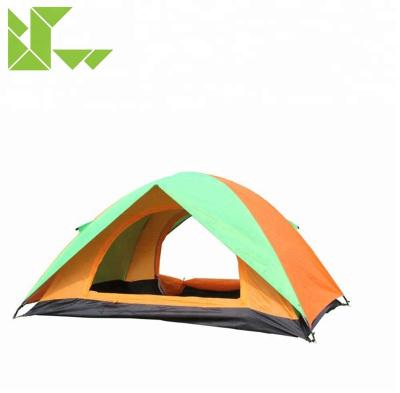 China Portable Lightweight Camping Tent 1-2 People Two Layers Wind Proof Manual Fiberglass Rod Family Camping Tent Opening for sale