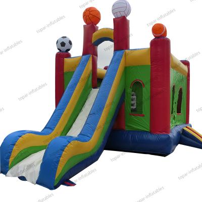 China Environmental Protection Inflatable Soccer Court Bounce House Bouncer Soccer Air Bouncer Jumping Inflatable Slide For Sale for sale